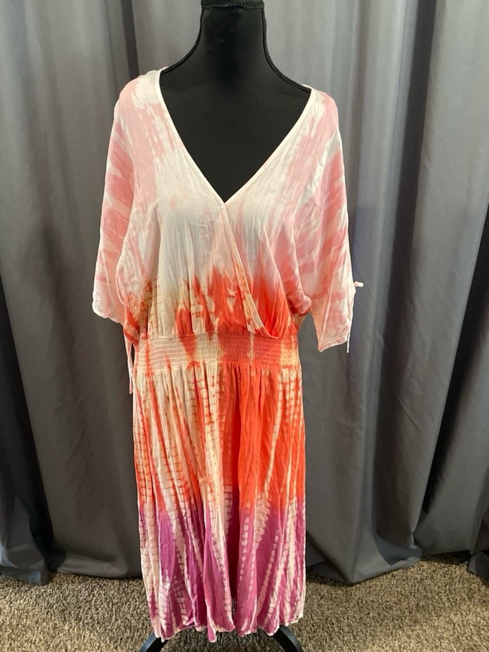 simply southern tie-dye maxi dress/cover-up XL